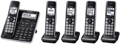 Panasonic KX-TG985SK 5-Handset Bluetooth Talking Caller ID Phone