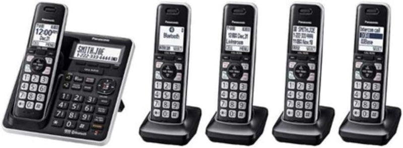 Panasonic KX-TG985SK 5-Handset Bluetooth Talking Caller ID Phone — main product image