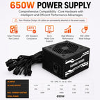 Evounic Micro-ATX Mini-Tower Gaming Case with 650W PSU