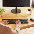 Amazon Basics Full-Sized Wired QWERTY Keyboard with Media Controls