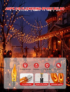Jasneniebo Orange Flickering Flame Candelabra Bulbs, 25-Pack