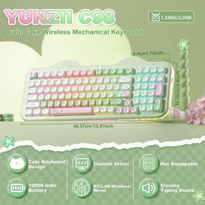 YUNZII C98 Wireless Mechanical Gaming Keyboard