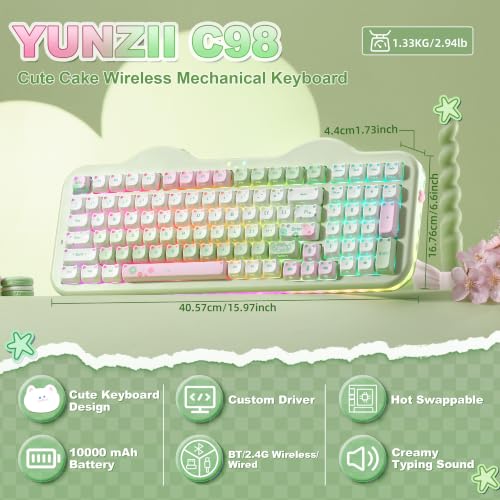 YUNZII C98 Wireless Mechanical Gaming Keyboard — main product image