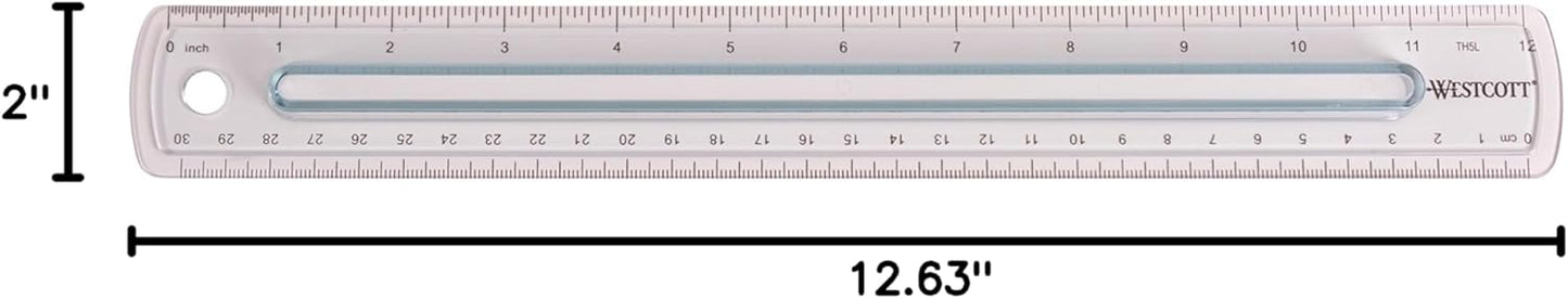 Westcott 00402 12-Inch Smoke Gray Plastic Ruler