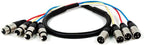 Monoprice 108764 4-Channel XLR Male to Female Snake Cable 3ft
