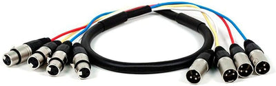 Monoprice 108764 4-Channel XLR Male to Female Snake Cable 3ft