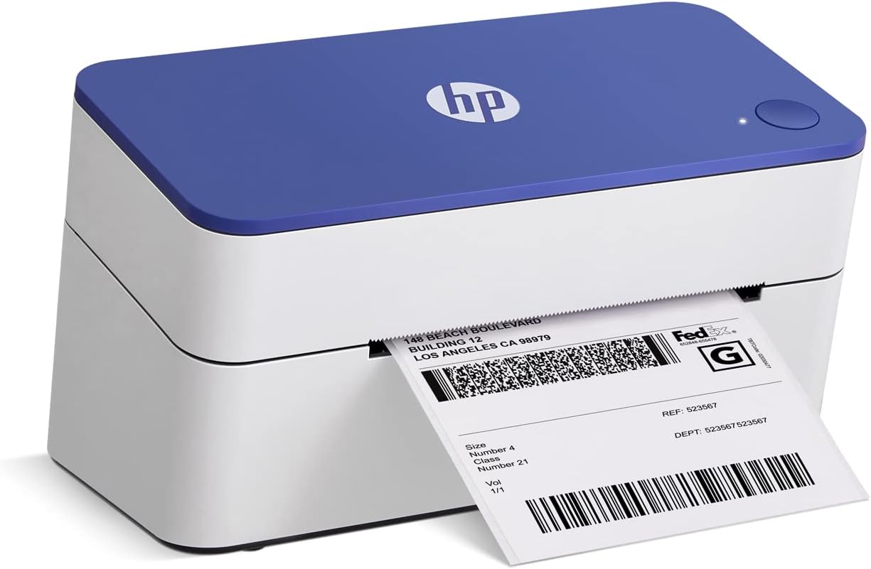 HP HPKE100 Shipping Label Printer - 4x6 Direct Thermal, USB