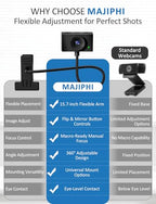 magift 2K USB Webcam with Gooseneck Stand and Privacy Cover