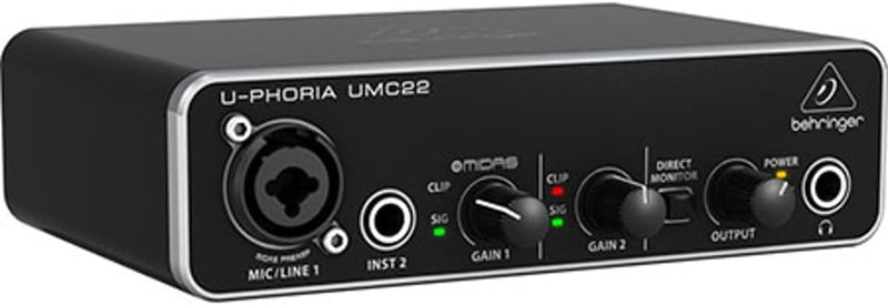 Behringer UMC22 U-Phoria USB Audio Interface — main product image