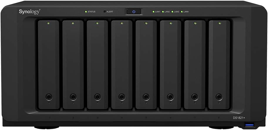 Synology DS1821+ DiskStation NAS Server Ryzen, 32GB, 144TB HDD