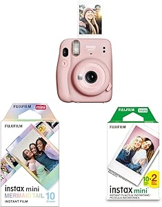 Fujifilm Instax Mini 11 Blush Pink Camera Film Bundle