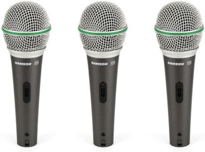 Samson Q6 Dynamic Microphone 3-Pack with Carry Case