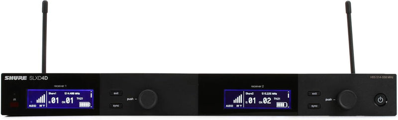 Shure SLXD4D=-H55 Dual Channel Digital Wireless Receiver — main product image