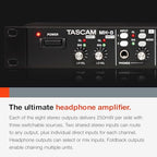 Tascam MH-8 8-Output Stereo Headphone Amplifier