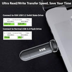SSK 128GB Dual USB-C and USB-A Portable External SSD