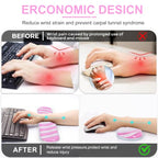 L-SPOUTTO Pink Gel Wrist Rest Set for Keyboard and Mouse