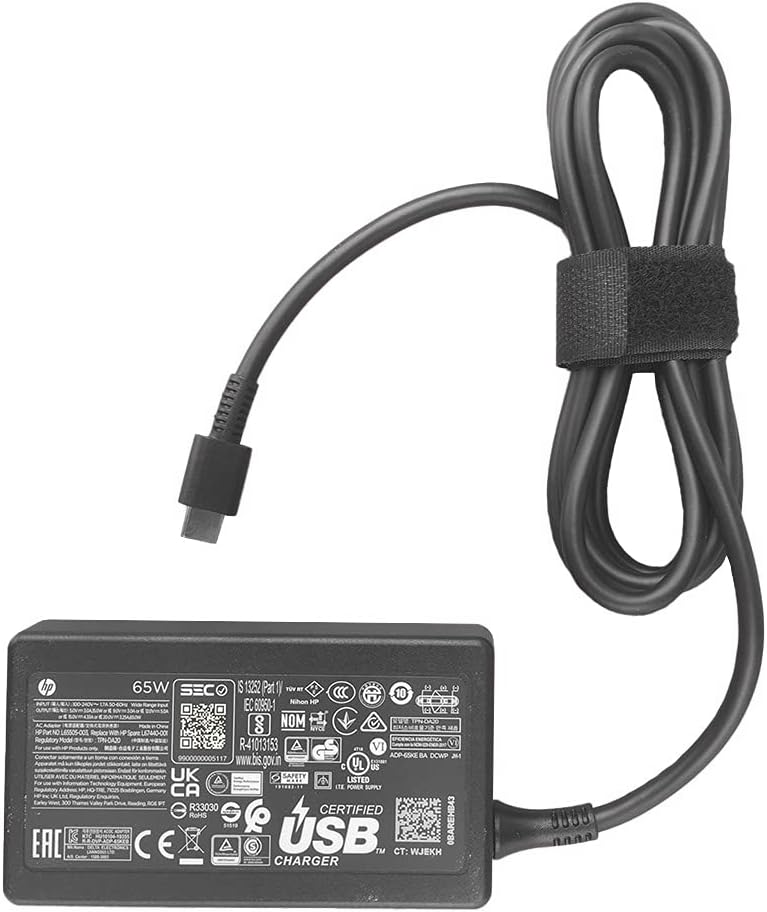 HP 1P3K6AA 65W USB-C LC Laptop Power Adapter — main product image