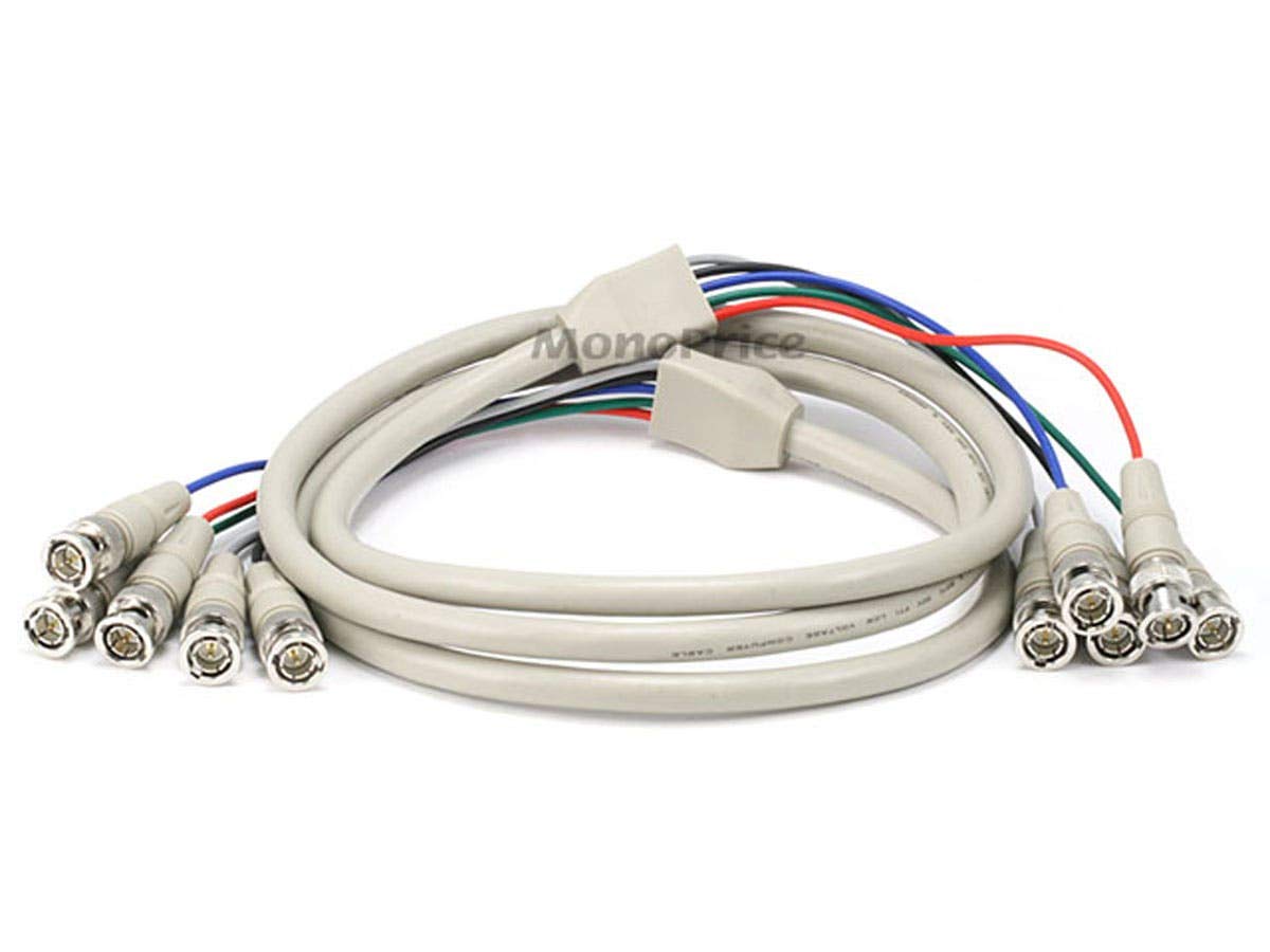 Monoprice 100091 6ft BNC RGB Video Cable White