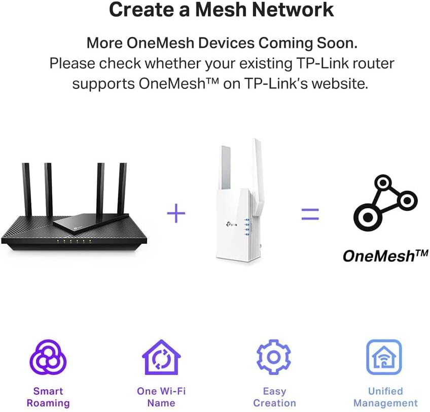 TP-Link RE605X AX1800 WiFi 6 Extender (Renewed)