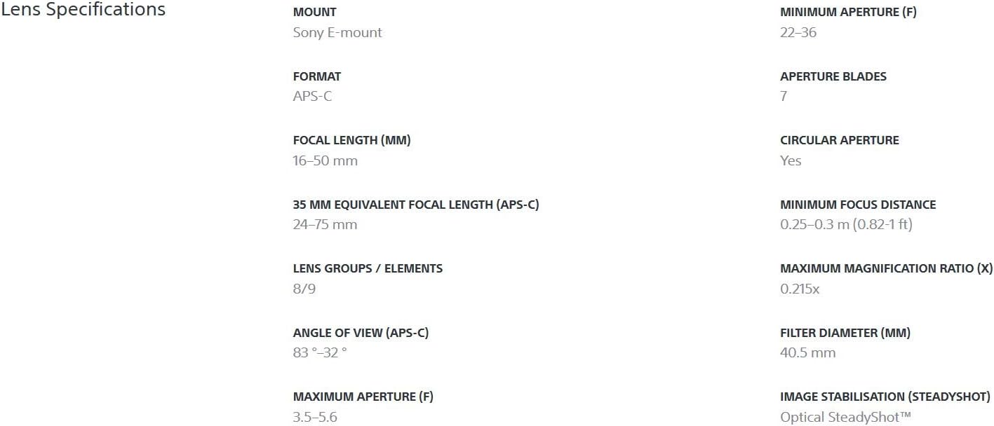Sony SELP1650-cr 16-50mm Power Zoom Lens - Renewed