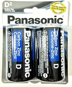 Panasonic Zinc Carbon Size D Heavy Duty Batteries 2-Pack