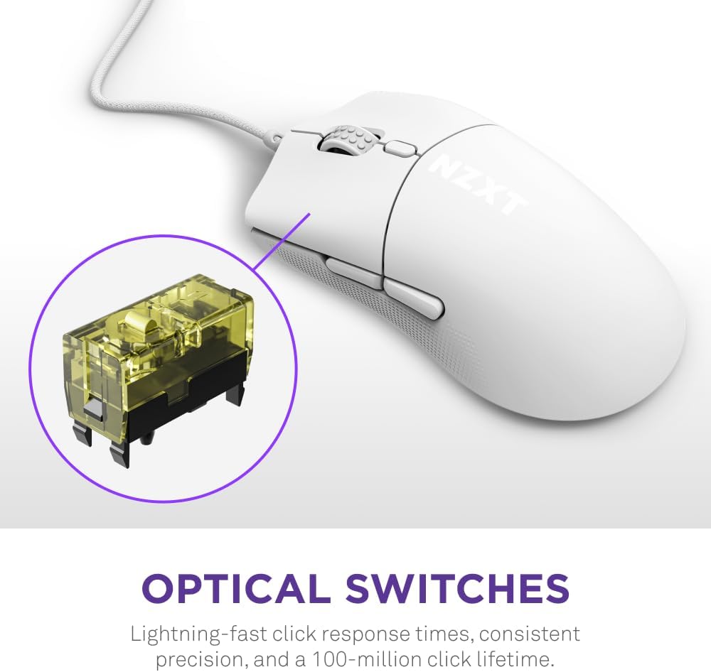 NZXT MS-001NW-04 Lift 2 Ergo Lightweight Gaming Mouse
