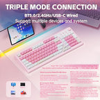 AULA S99 Wireless Pink Gaming Keyboard with Number Pad