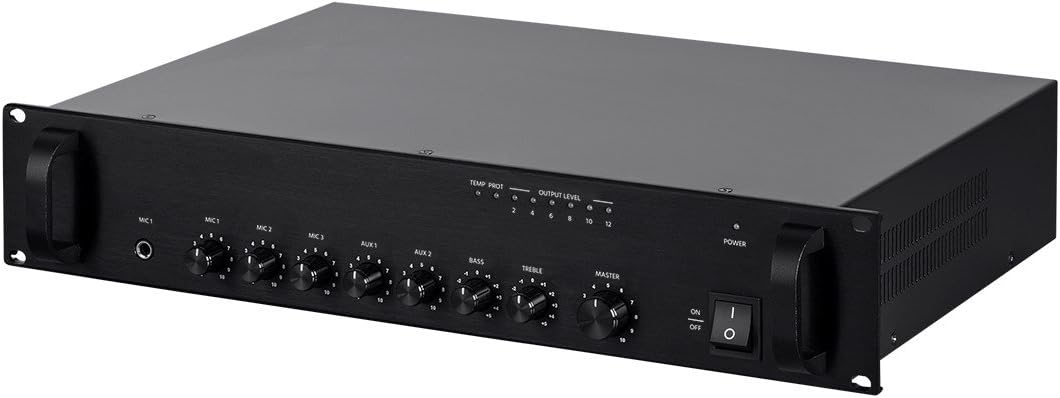 Monoprice Commercial Audio Mixer Amplifier - 240W 5-Channel 70/100V