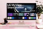 LG 27SR5BF-P Smart Monitor Pink Desktop Combo