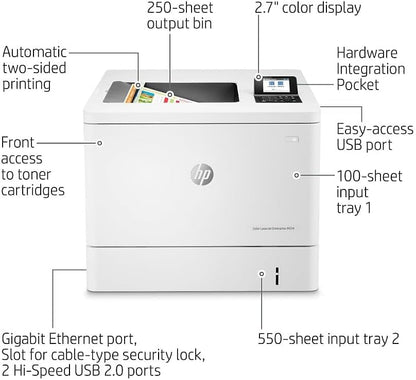 HP 7ZU81A#BGJ Color LaserJet M554dn Duplex Printer White