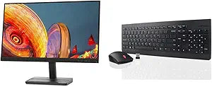 Lenovo L24e-30 24-Inch FHD Monitor & Wireless Keyboard Mouse