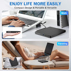 Kadlun 8-in-1 External USB 3.0 CD/DVD Drive with Card Reader