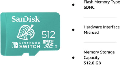 SanDisk SDSQXAO-512G 512GB MicroSD Nintendo Switch Animal Crossing