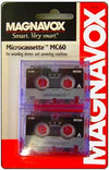 Magnavox M62001 Micro Cassette MC60 2-Pack