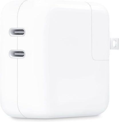 Apple 35W Dual USB-C Power Adapter - Fast Charging for iPhone, iPad