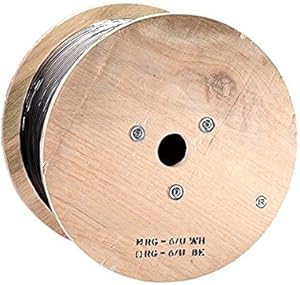 Monoprice 107483 1000ft RG6 Quad Shield Cable - Black