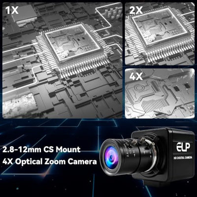 ELP Monochrome Global Shutter USB Camera with Manual Zoom