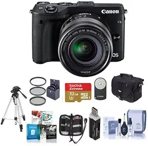 Canon EOS M3 Mirrorless Camera w/ 18-55mm Lens + Bundle