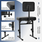 OUKMIC Height-Adjustable Piano Bench with Supportive Backrest