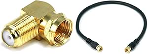 Monoprice 106775 F-Type Right Angle Coaxial Adapter Cable — main product image