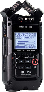 Zoom H4n Pro All Black 4-Track Recorder + 2x Mic Pack