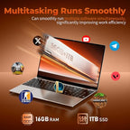 MOONFISH 15.6-Inch Core i5 Laptop with 16GB RAM and 1TB SSD