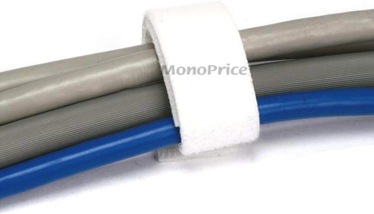 Monoprice Hook & Loop Fastening Tape 3-Pack White