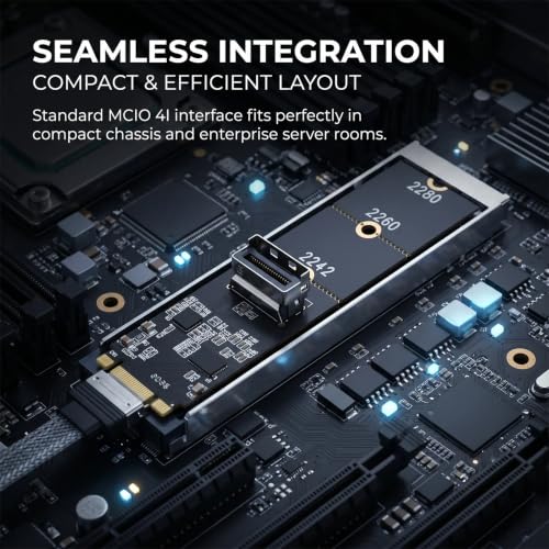 JIAPIKA MCIO 4i PCIe 5.0 Host Slot Expansion Adapter Card — main product image