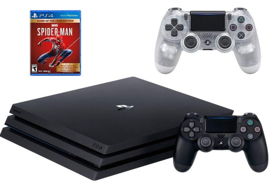 Sony CUH-7000 PS4 Pro 1TB Spider-Man Bundle (Renewed)