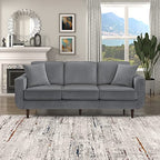 Lexicon 194840166702 Vera Gray Velvet Living Room Sofa