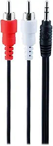 GE 33568 Audio Y Adapter Cable 6ft 3.5mm to RCA
