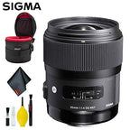 Sigma 340306 35mm f/1.4 Art Lens Nikon F Bundle