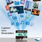 EDYAN 64GB microSDXC Card with V30 4K Video Recording