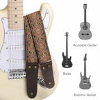 Nefelibata Embroidered Full-Grain Leather-End Guitar Strap